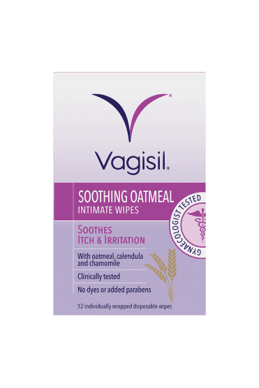 Vagisil Soothing Oatmeal Intimate Wipes - Pack of 12 Sachets