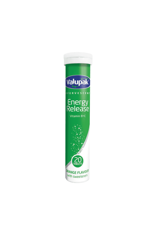 Valupak  Vitamin B + C Energy Release Effervescent Tablets 20's