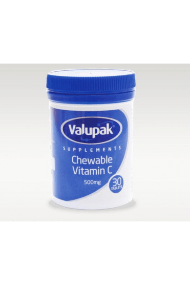 Valupak Vitamin C 500mg chewable tablets 30