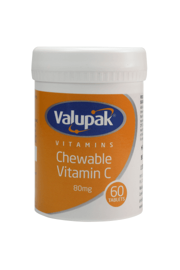 Valupak Vitamins Chewable Vitamin C 80mg 60 Tablets