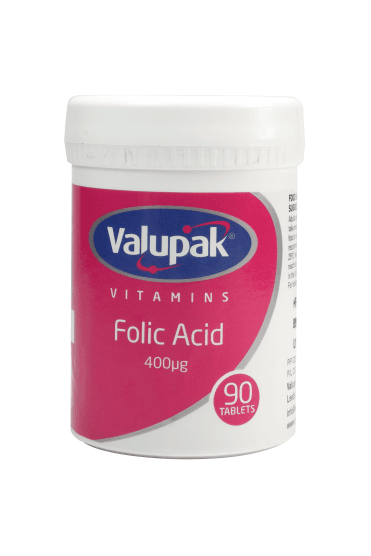 Valupak Vitamins Supplements Folic Acid 400µg 90 Tablets